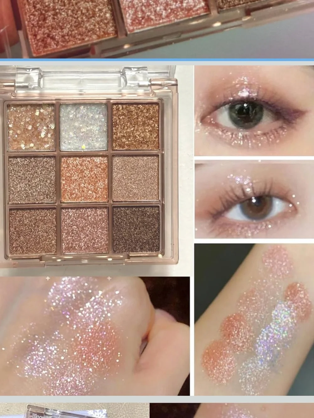Korean Sparkle Neutral Eye Shadow Makeup Palette Highly Pigmented Long Lasting